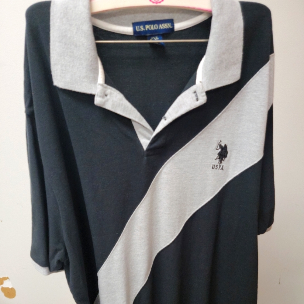 Mens black and gray Polo